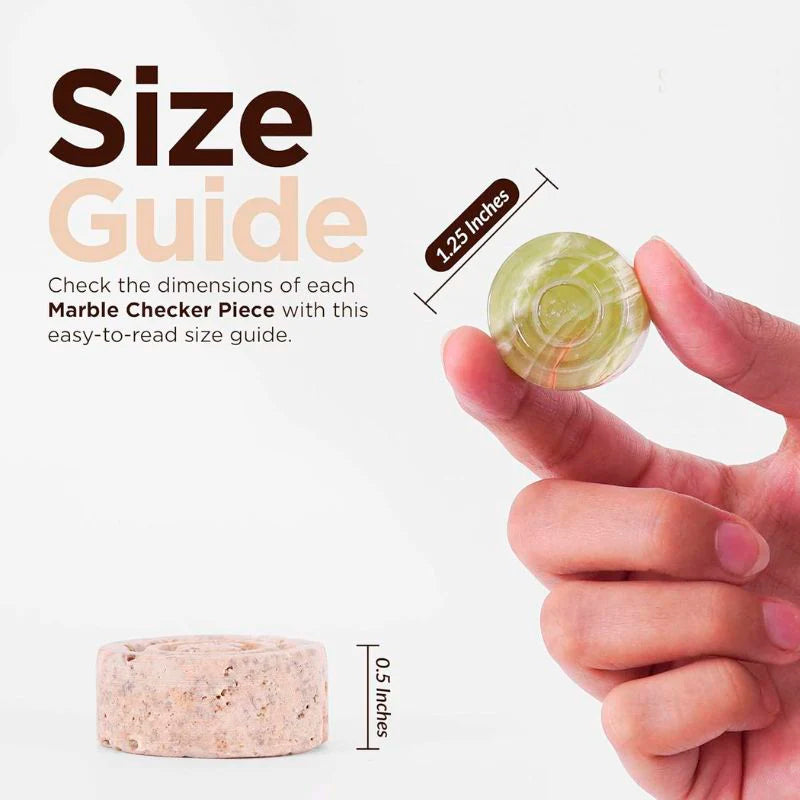 Checkers Figures - Green And Travertine