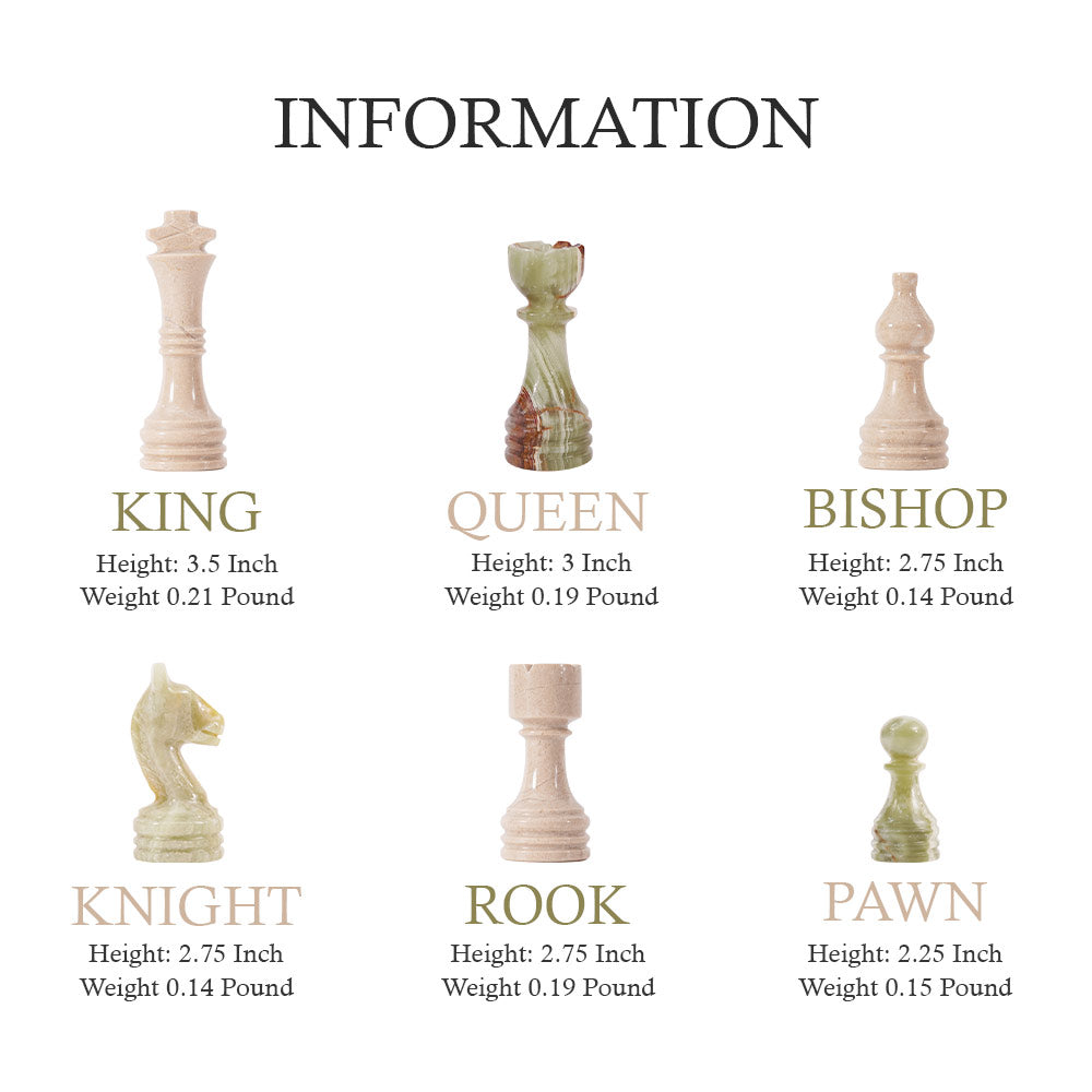 Marble 38cm Chess Set - Verona and Green