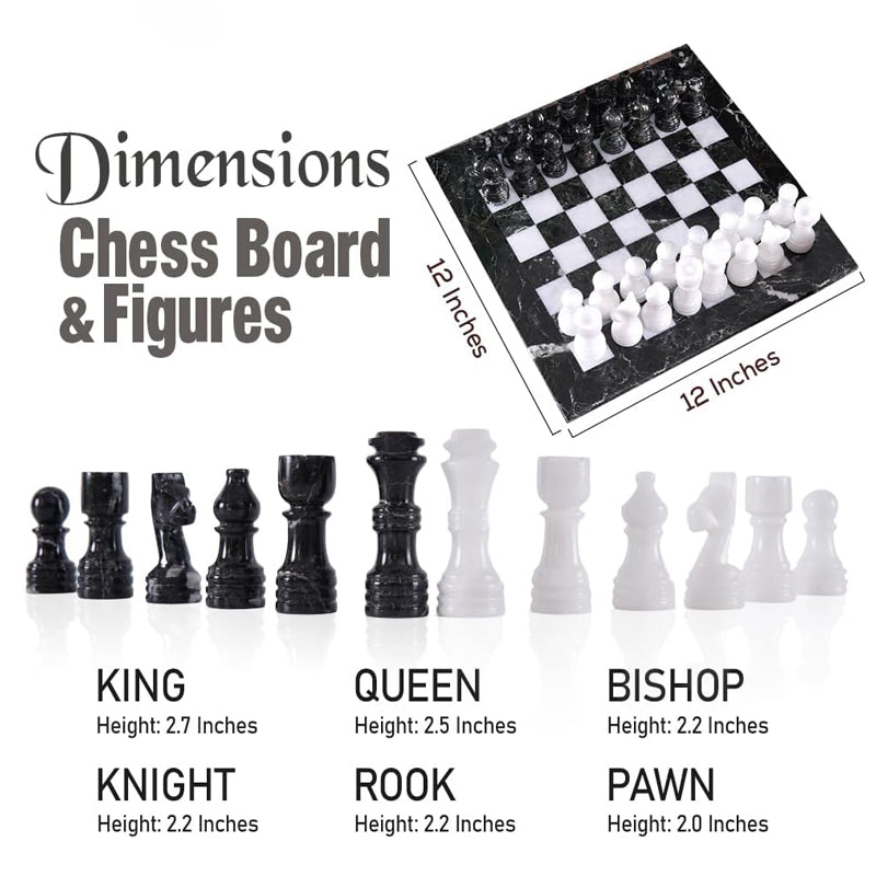 30cm Chess Set Black Zebra And White