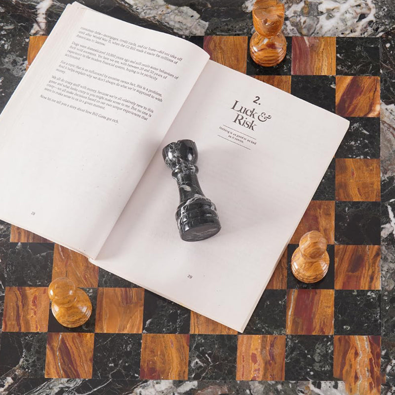 38cm Chess Set Black Zebra And Red