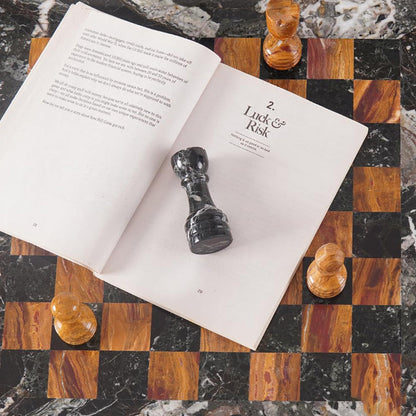 38cm Chess Set Black Zebra And Red