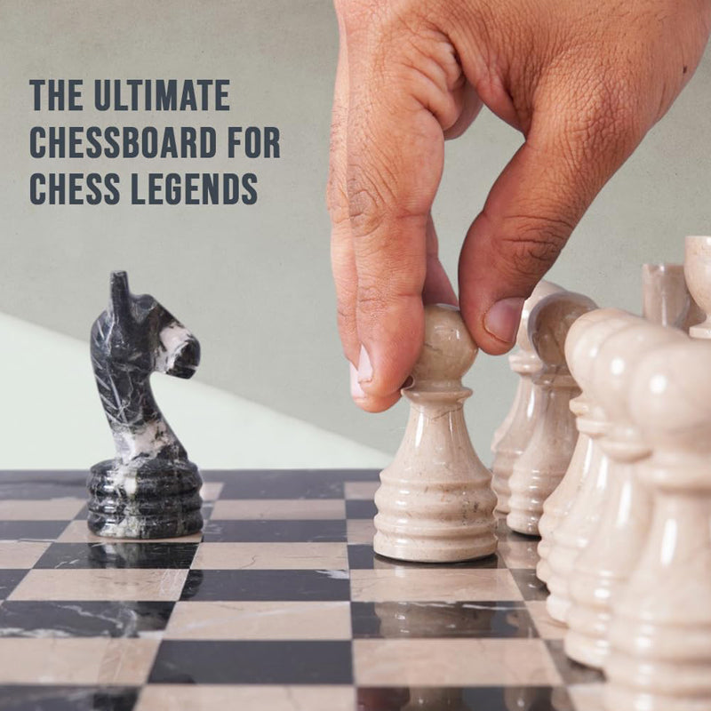 38cm Chess Set Black Zebra And Verona