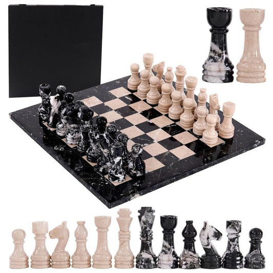 38cm Chess Set Black Zebra And Verona