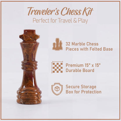 38cm Chess Set Oceanic And Red