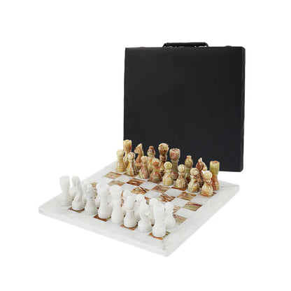 38cm Chess Set White and Green