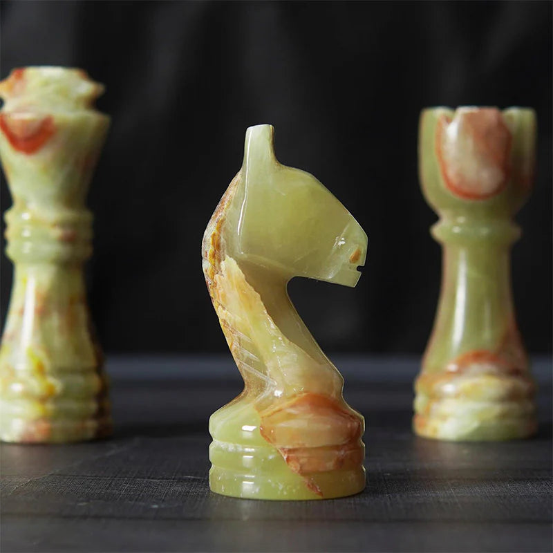 38cm Chess Set White and Green