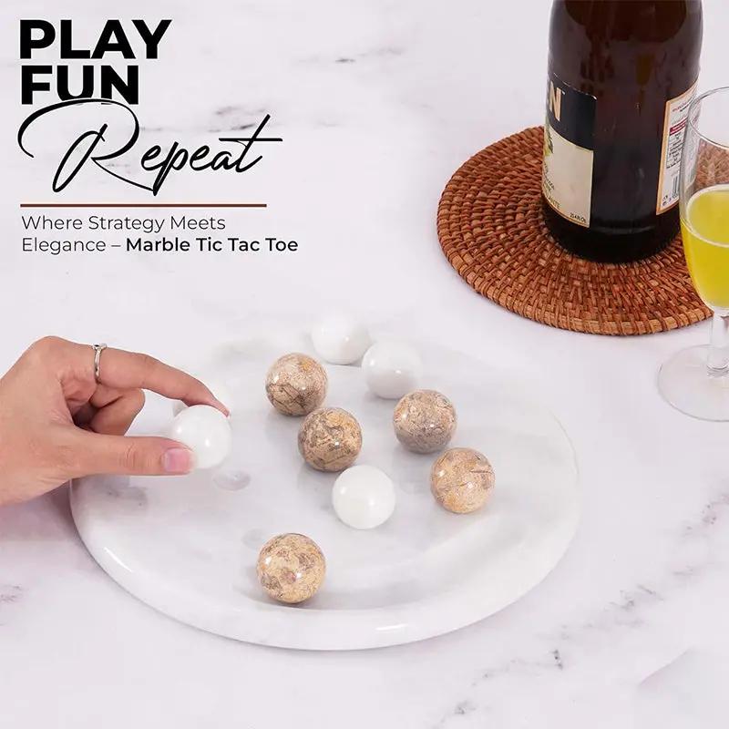 Tic Tac Toe 10" Inches White & Coral