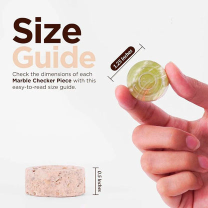 Checkers Figures - Green And Travertine