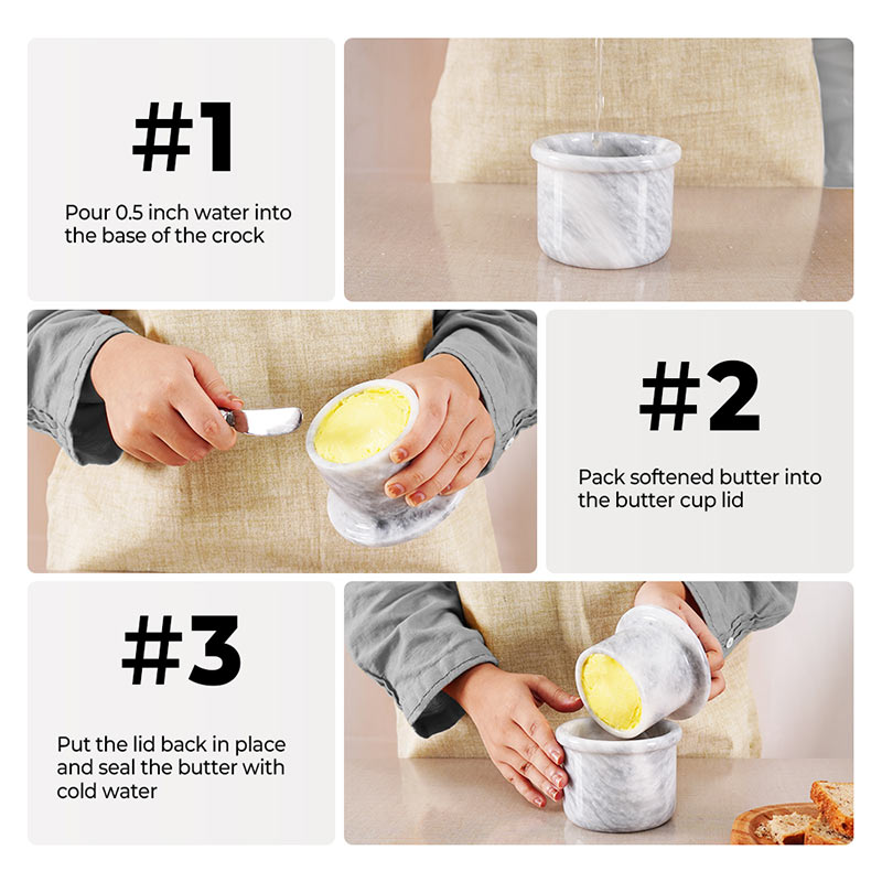 butter dish, butter crock, butter container