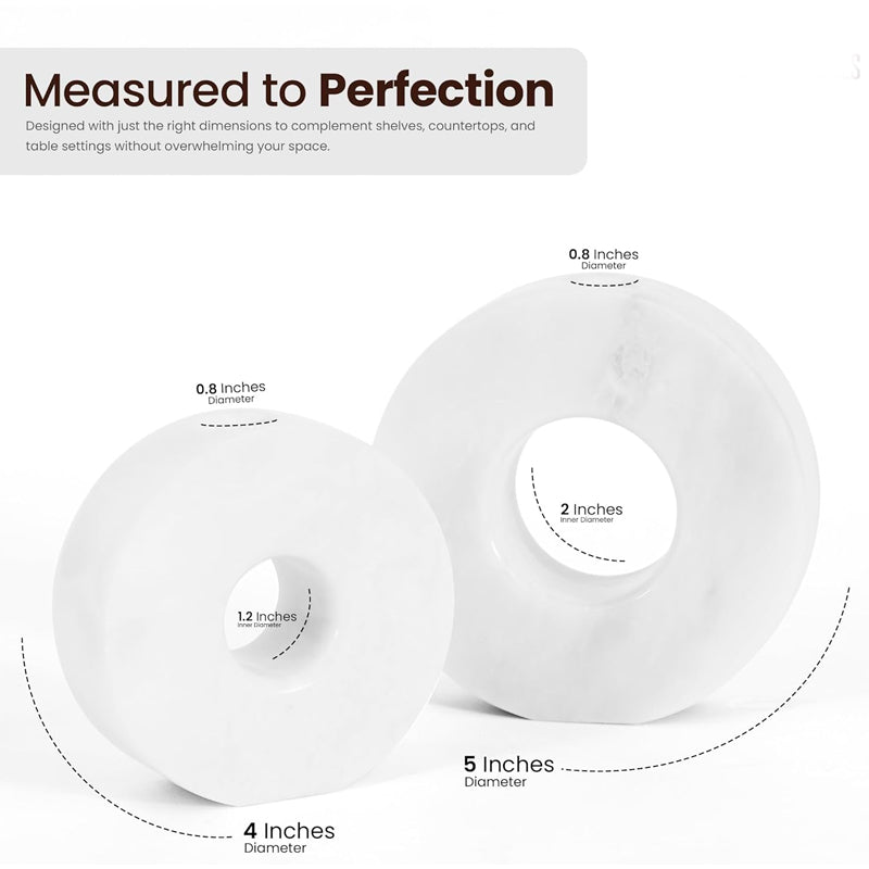 White plates with measurements on a white background