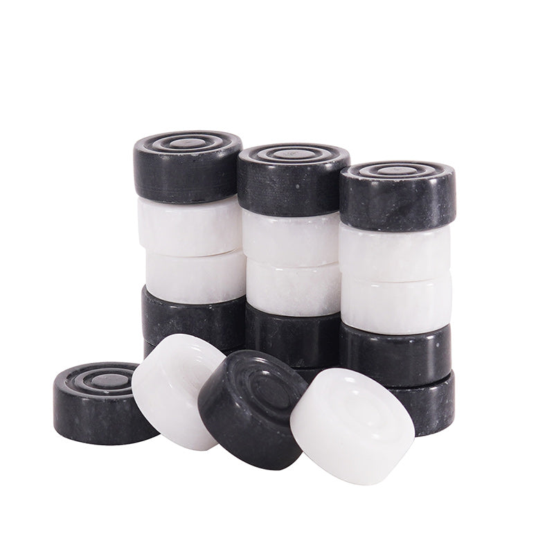 White and Black Checkers Figures Set