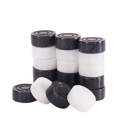 White and Black Checkers Figures Set