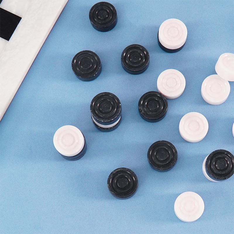 White and Black Checkers Figures Set