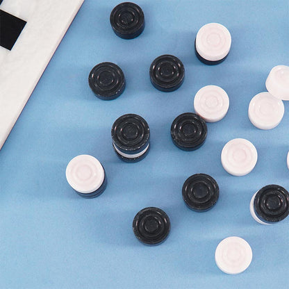 White and Black Checkers Figures Set