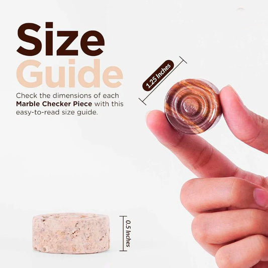 Checkers Figures - Red And Travertine