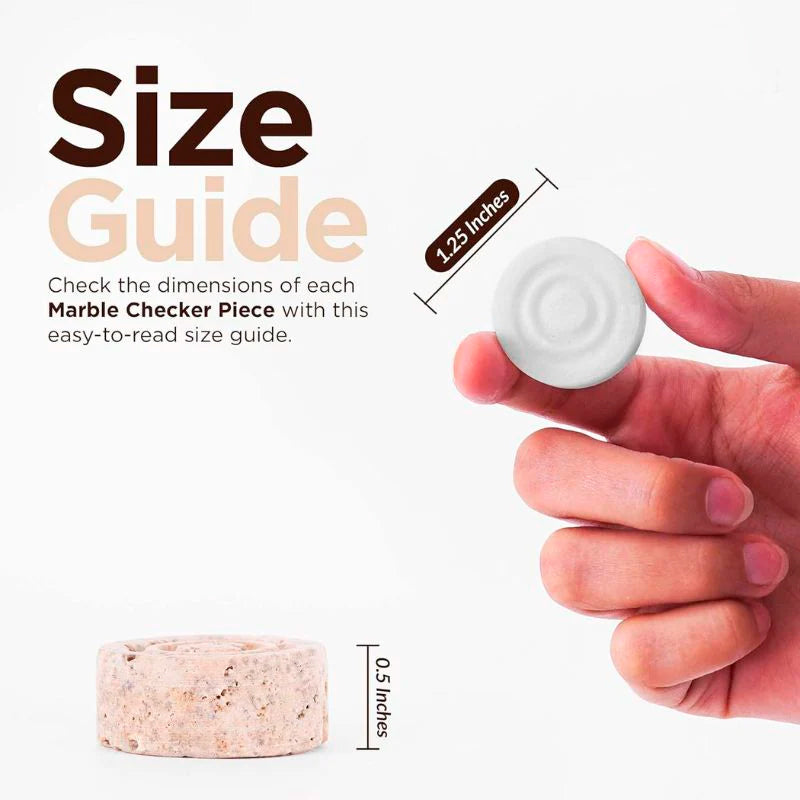 Checkers Figures - White and Travertine