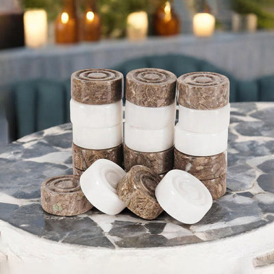 Checkers Pieces - Oceanic and White