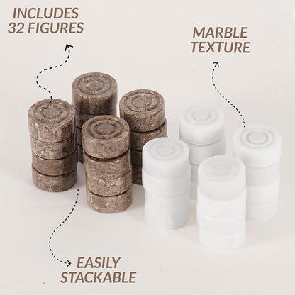 Checkers Pieces - Oceanic & White