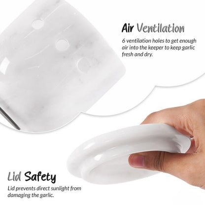 garlic holder, garlic container, garlic keeper, garlic jar