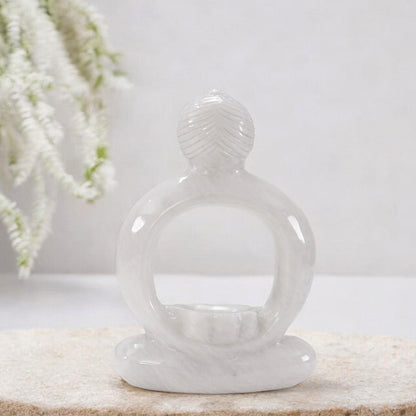 Serenity Awaits with Our Marble Buddha Incense Holder
