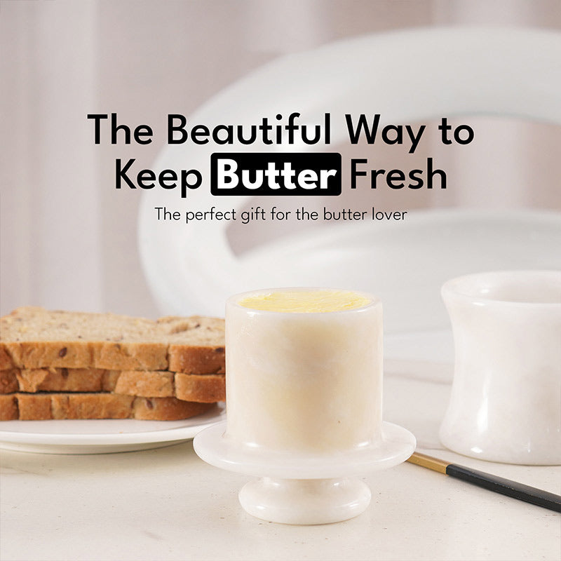 butter dish, butter crock, butter container
