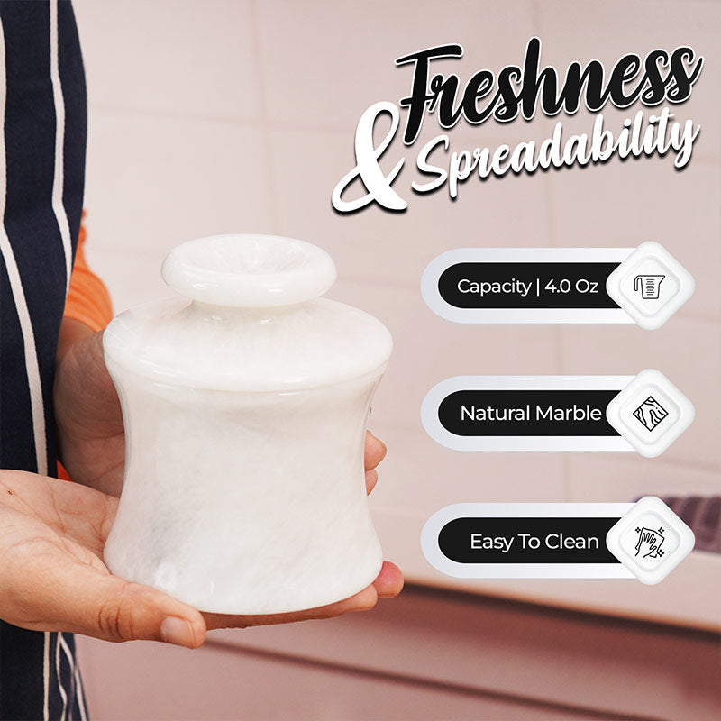 butter dish, butter crock, butter container