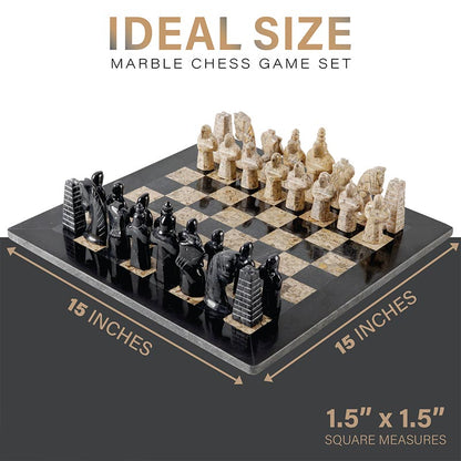 marble-elite-38cm-black-and-coral chess-set
