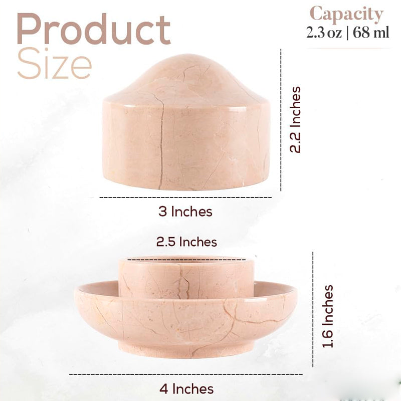 Measurement chart of a coconut product showing size, capacity, and dimensions.