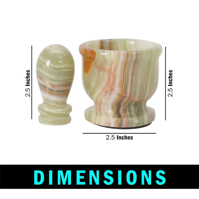 Marble Green Onyx Mortar  Pestle