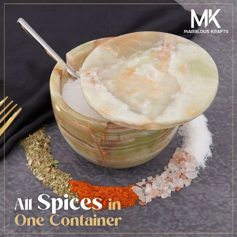 Salt Cellar with Lid & Spoon