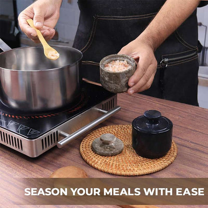 Handcrafted Marble Salt Cellar Set