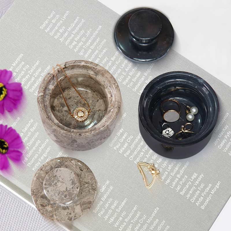 Handcrafted Marble Salt Cellar Set