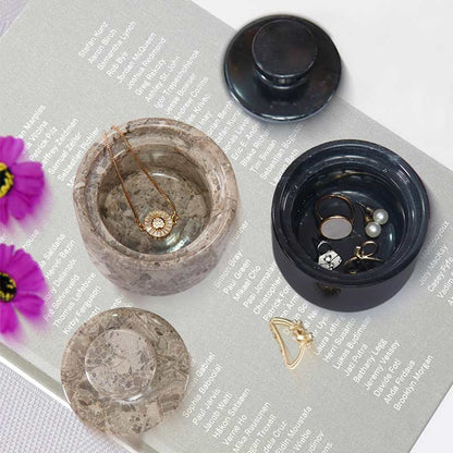 Handcrafted Marble Salt Cellar Set