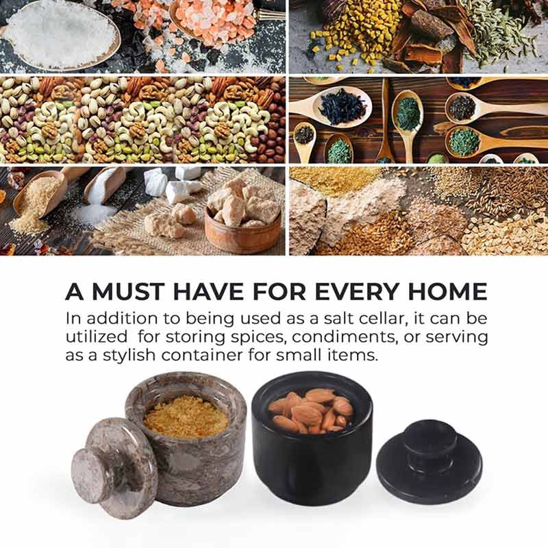 Handcrafted Marble Salt Cellar Set