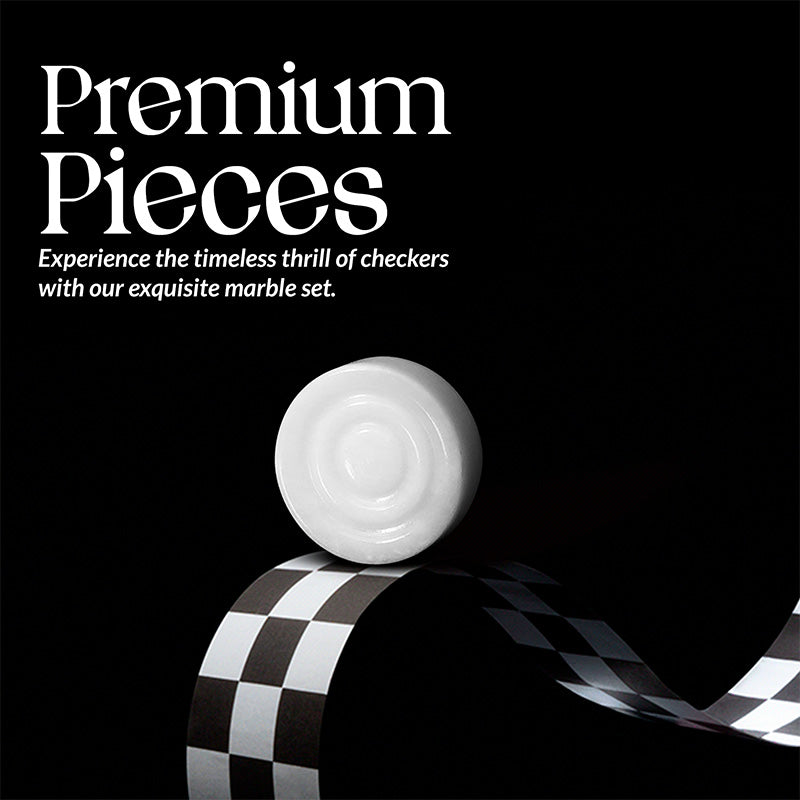 White and Black Checkers Figures Set